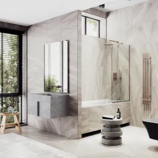 Шторка на ванну MaybahGlass MGV-248-2у 30см бронза